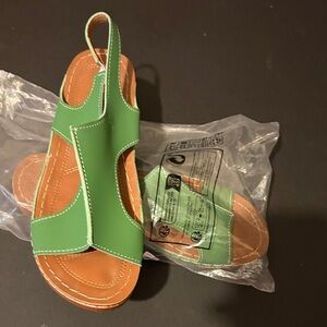 Green and Brown Sandals